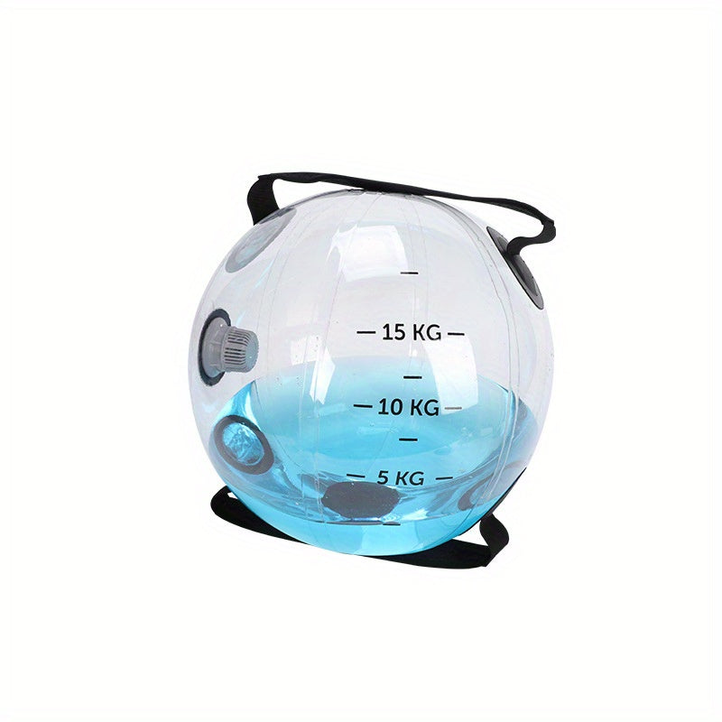 Inflatable Weighted Fitness Ball with Water Bag - PVC Exercise Ball for Adults, Adjustable Resistance Strength Training Accessory