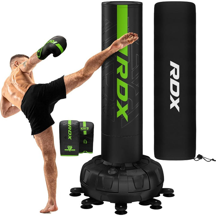 6ft Free Standing Punch Bag with Gloves & Cover - Heavy Pedestal Bag with Stand for Kickboxing, Boxing, MMA, Muay Thai Karate, Adult Freestanding Bag for Office, Gym Home Fitness Workout