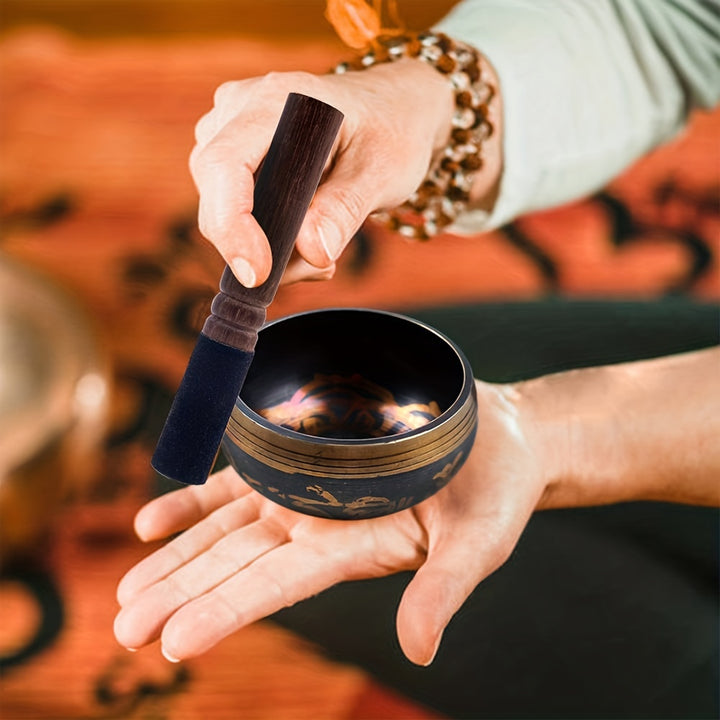 Singing Bowls Set - Hand-Hammered Meditation Sound Bowl for Yoga, Meditation, Mindfulness, Healing, Chakra Balancing, Relaxation, and Spiritual Growth