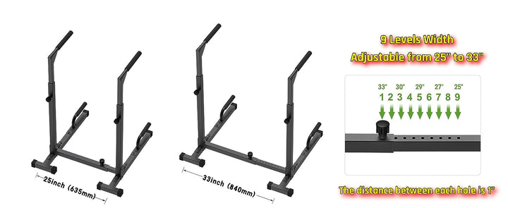 Heavy Duty Dip Bar, Sturdy Dip Station with Adjustable Height, Multi-Function Parallel Bars for Home Gym Strength Training