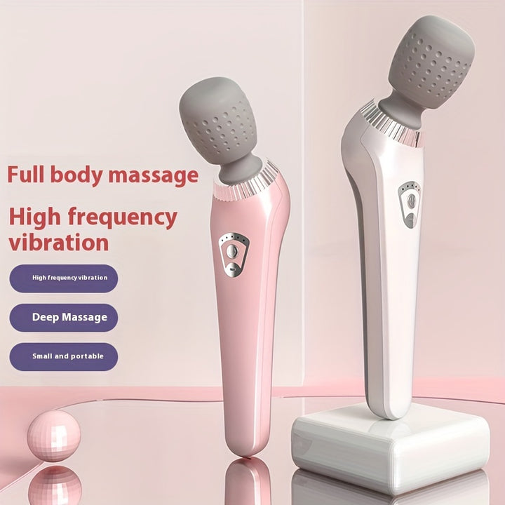 High-Frequency Portable Electric Massage Wand for Full Body, Back, Neck, Leg, Waist with High-Speed Motor, USB Rechargeable 1200mAh Lithium Battery, Deep Tissue Muscle Relaxation, Compact & Sleek Design - Unscented Plastic Ma