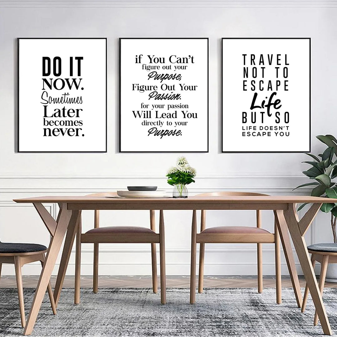 English Inspirational Quotes Words Poster Canvas Print Painting Wall Art Living Room Home Decoration