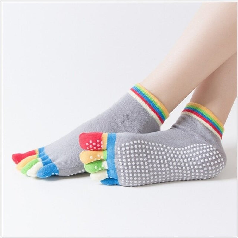 Yoga Toe Socks with Grips Pilates Women Toeless Socks for for Pilates Barre Fitness Non-Slip Socks