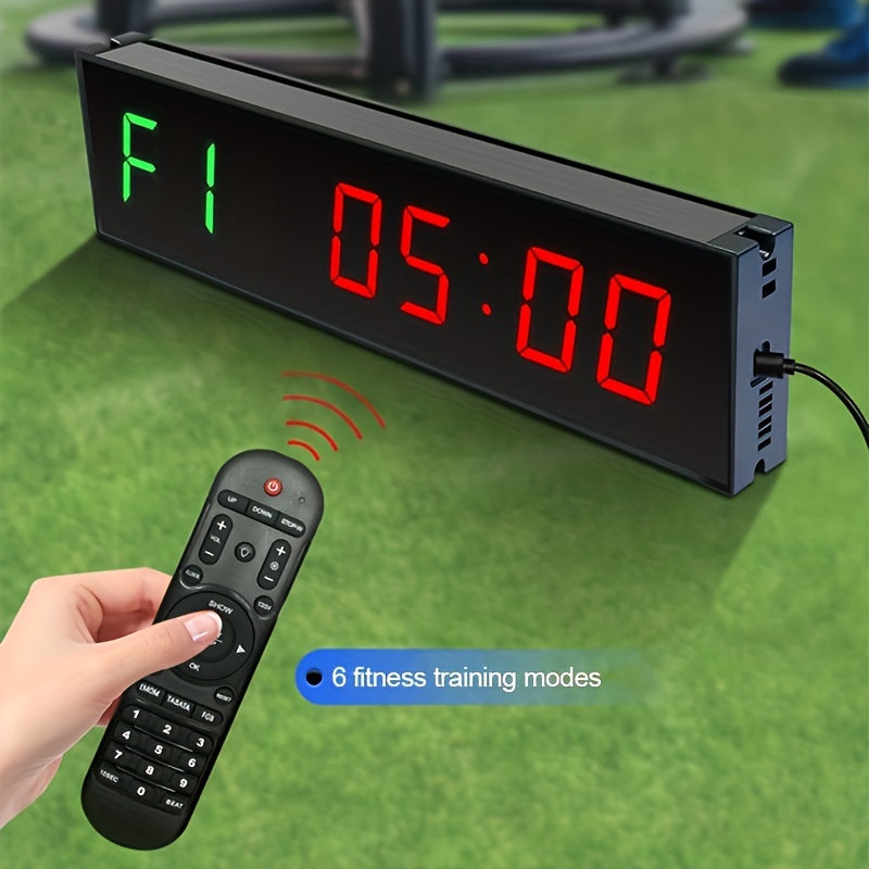 Super Large Screen Gym Timer 3.81 cm Digits Count Down/Up Timer Boxing Cycle Interval Clock Stopwatch for Gym Fitness Training