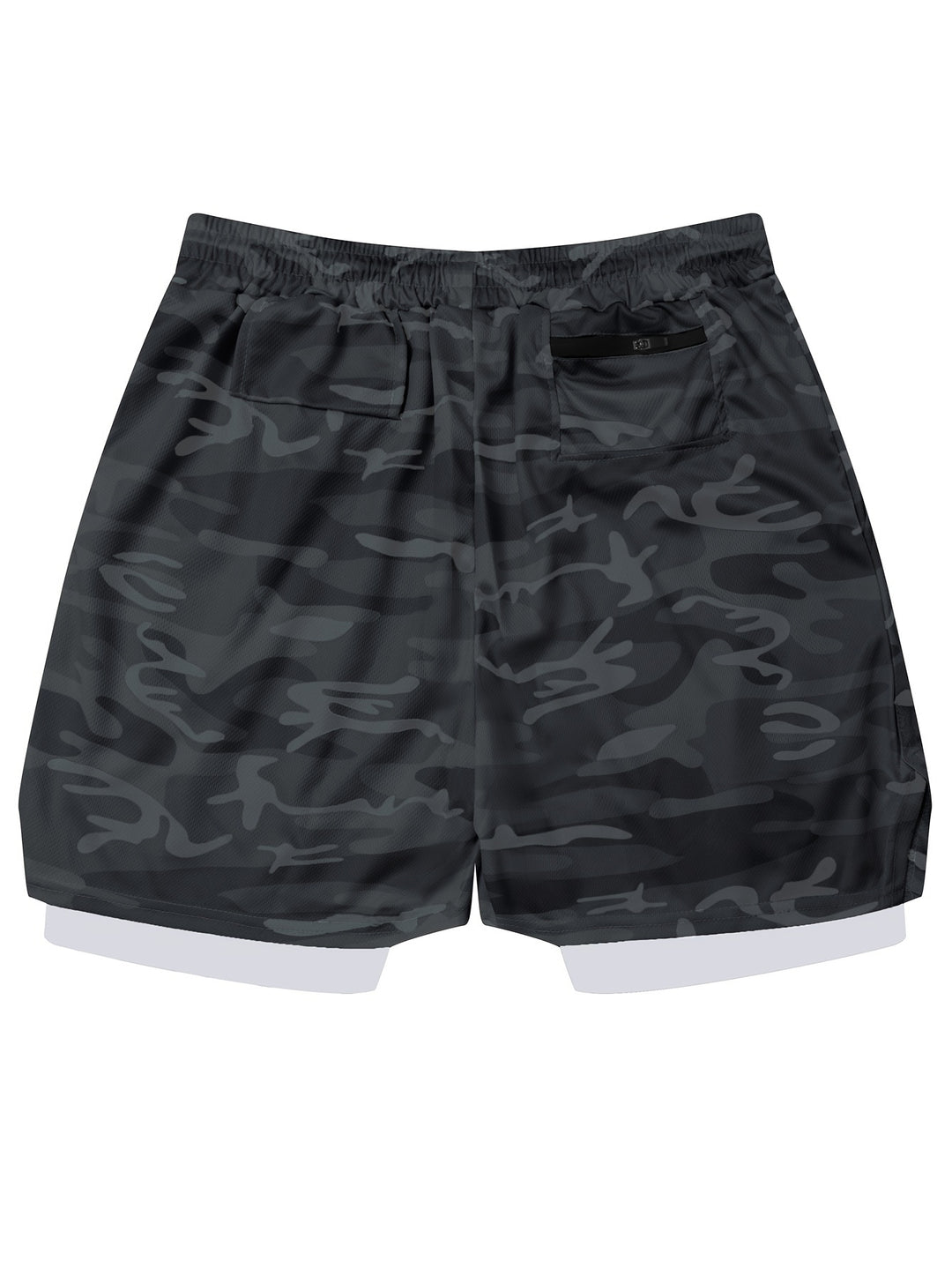 Men's Camouflage Pattern Double-layer Shorts With Drawstring And Pockets, Quick Dry And Comfy Shorts For Summer Fitness, Basketball And Running Wear