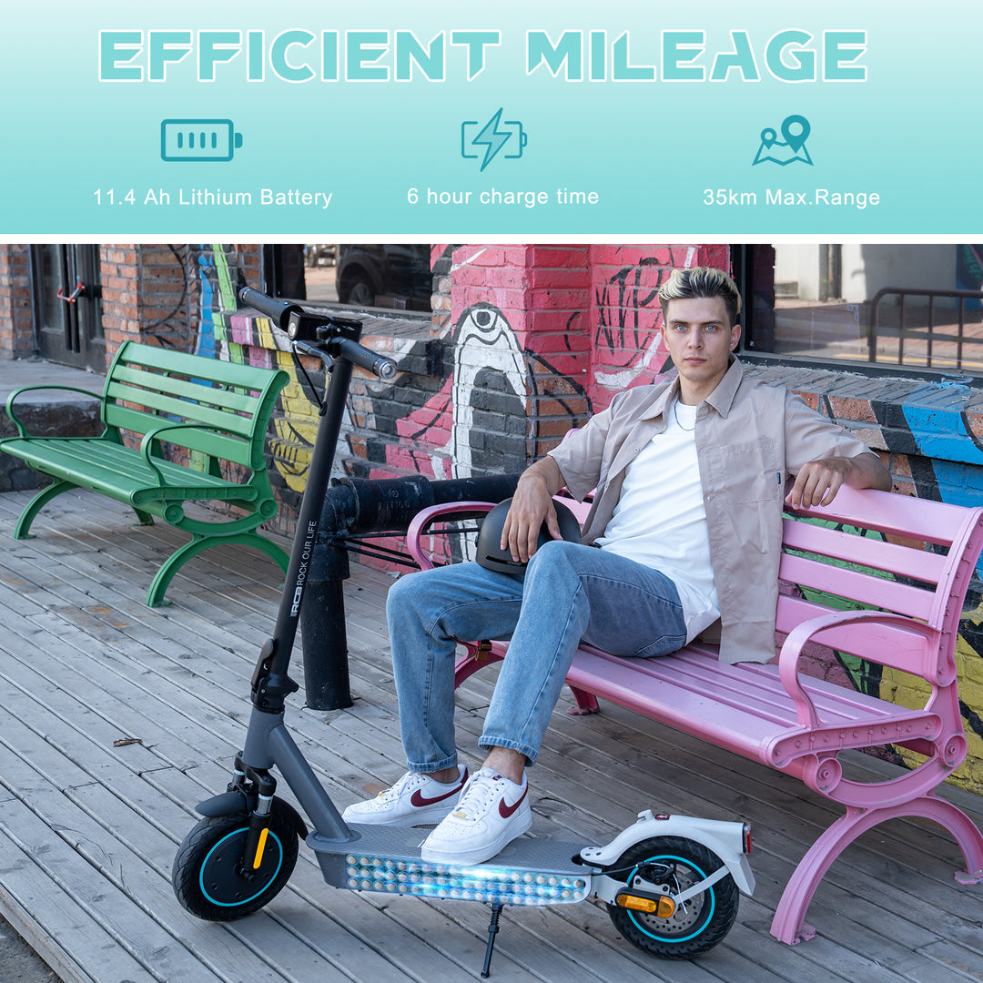 RCB Electric Scooter, 500W Motor R19 Electric Scooters Adult, Max 25km/h, 30-35KM Range, 10 Inch Tires, 3 Speed Mode, Double Braking System Fast E Scooter for Adults and Teens