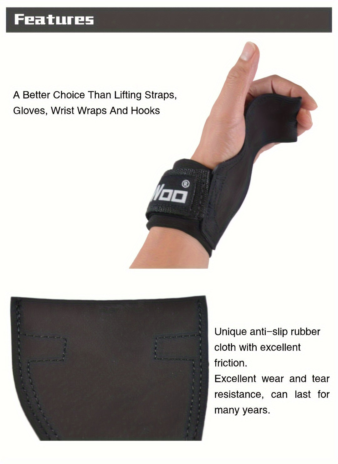 1pair Weight Lifting Palm Protection Gloves, Adjustable Wrist Support Fitness Gloves For Power Lifting & Pull Up