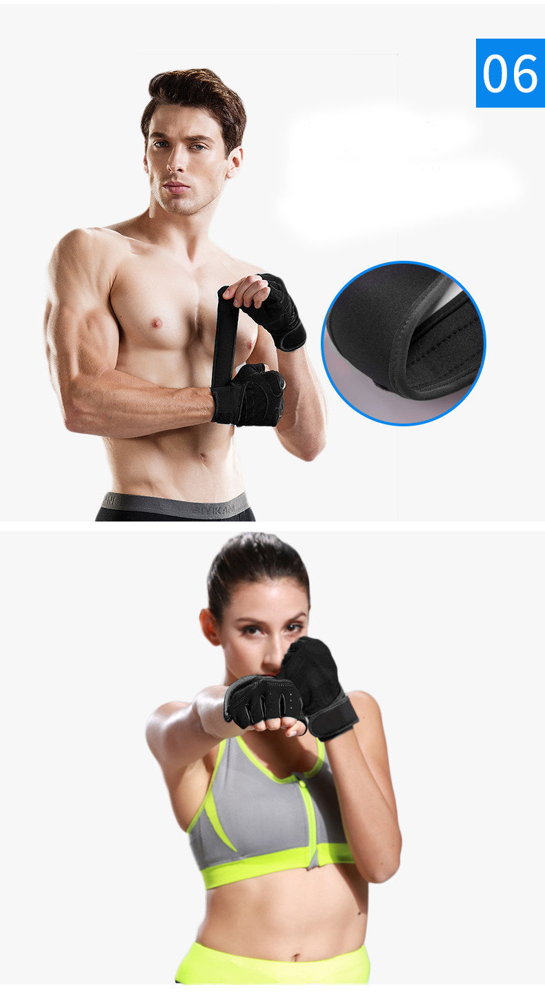 Unisex Fitness Gloves: Non-Slip Wrist Guards for Dumbbell, Horizontal Bar & Riding Exercise Training