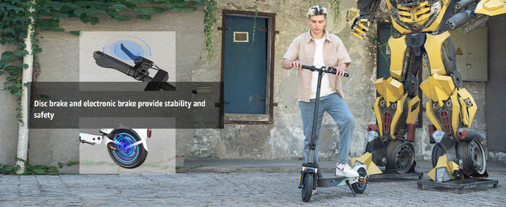 RCB Electric Scooter, 500W Motor R19 Electric Scooters Adult, Max 25km/h, 30-35KM Range, 10 Inch Tires, 3 Speed Mode, Double Braking System Fast E Scooter for Adults and Teens