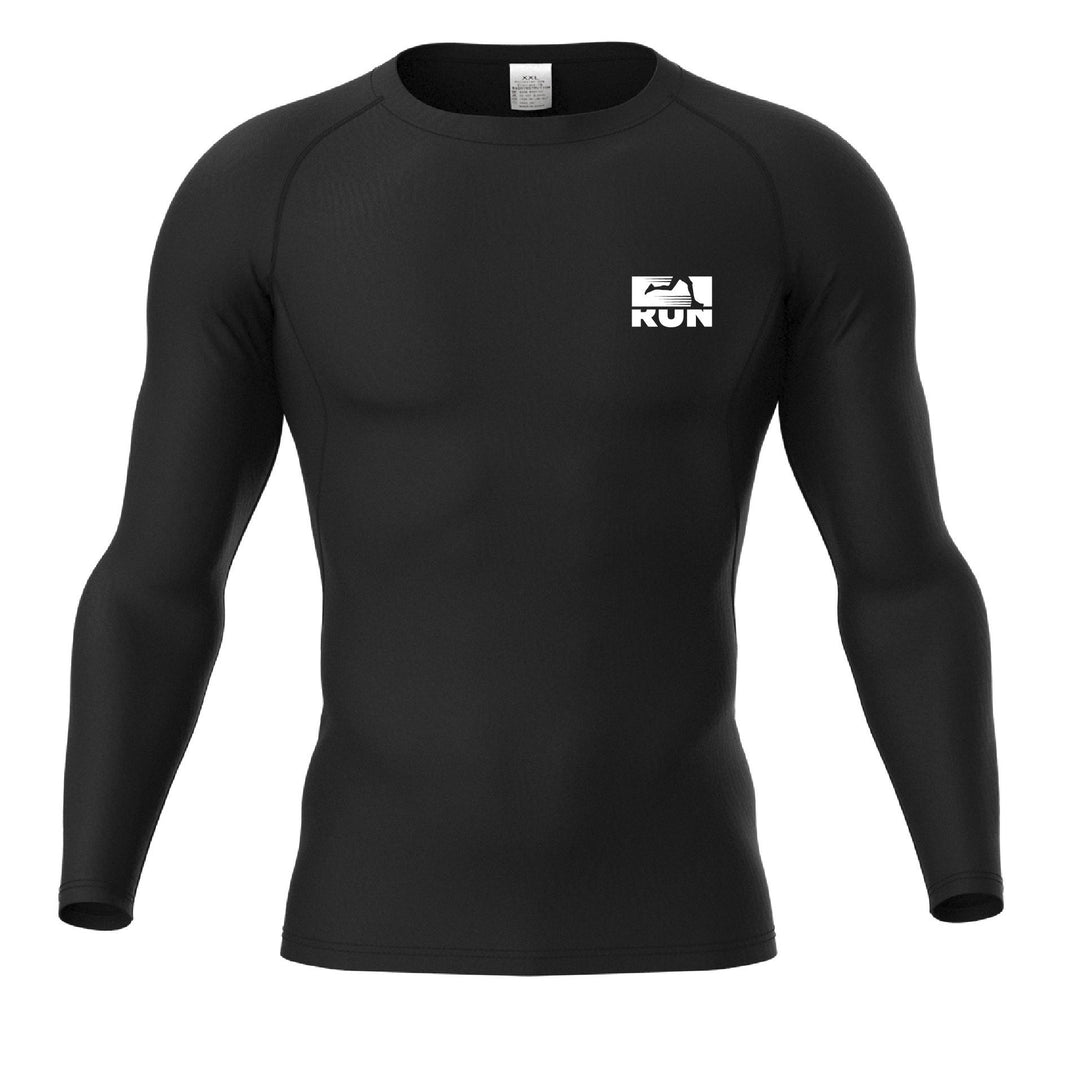 Men's Long Sleeve T-shirt, Compression High Elastic Quick Dry Breathable Moisture Wicking Gym Football Basketball Training Body Shaper Round Neck Sports Top