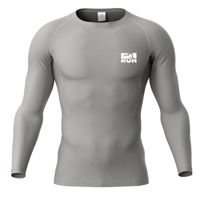 Men's Long Sleeve T-shirt, Compression High Elastic Quick Dry Breathable Moisture Wicking Gym Football Basketball Training Body Shaper Round Neck Sports Top