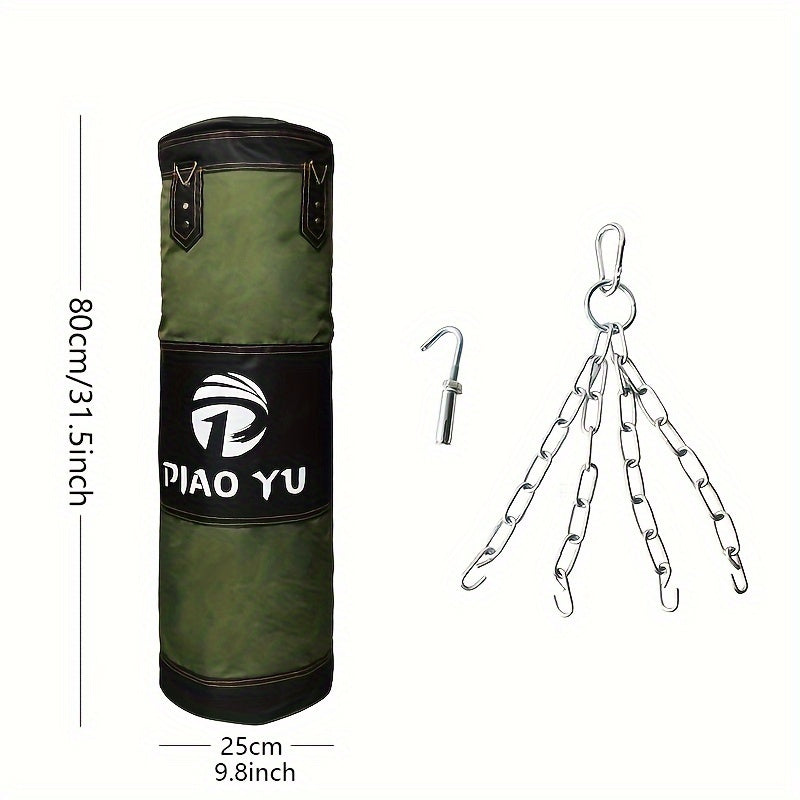 1pc PIAO YU Durable Canvas Sandbag for Karate & Kickboxing - 59.94cm to 149.86cm Adjustable, Versatile for Home Gym Use with, Wood Chips, Soybean & Sand Filling Options