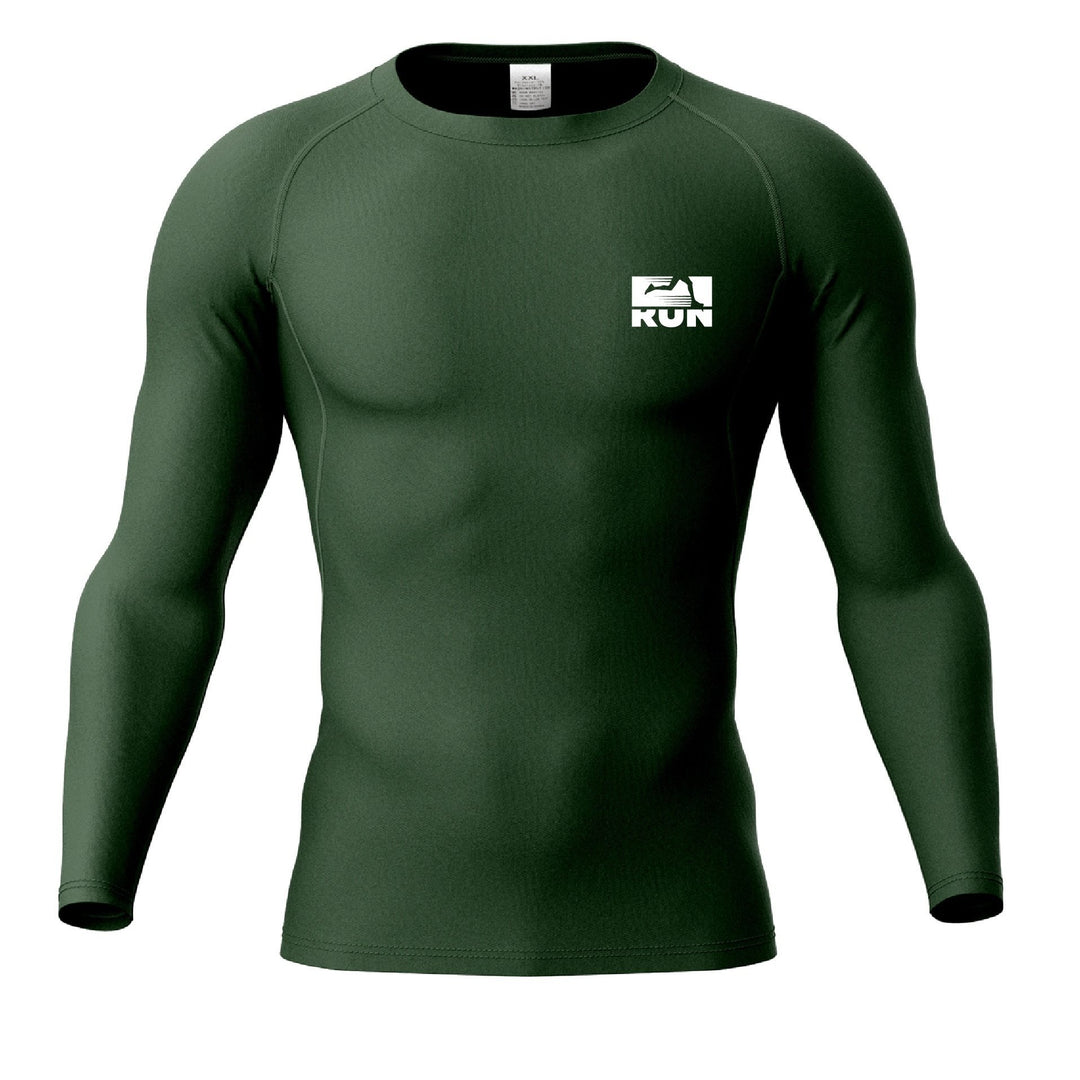 Men's Long Sleeve T-shirt, Compression High Elastic Quick Dry Breathable Moisture Wicking Gym Football Basketball Training Body Shaper Round Neck Sports Top