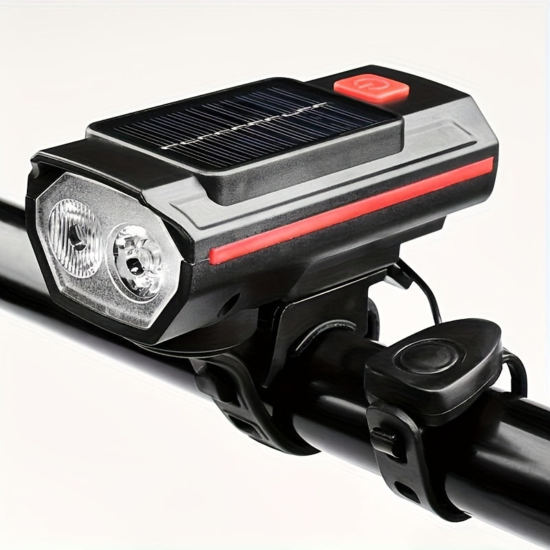 Rechargeable Bike Headlight with 120dB Horn - USB-C, LED Front Light for MTB & Road Bikes, 3 Modes