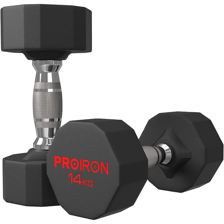 NEW Rubber Dumbbells Odorless, Steel Weights Set Men Women Home Gym 3kg 5kg 8kg 10kg 12kg 14kg 16kg 20kg 24kg Fitness Training Exercise Body Strength Lifting Equipment (Pair or Single)