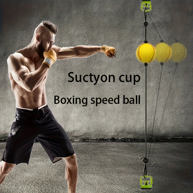 1pc Yellow PU Material Punching Speed Ball - Faux Leather Boxing Speed Bag for Enhanced Speed, Agility, and Reflex Training - Single Pack