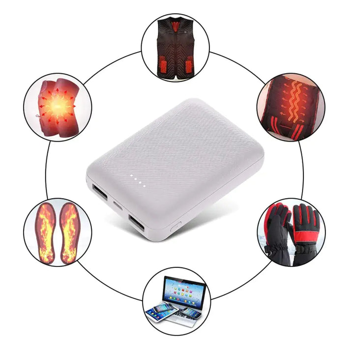 20000mAh Power Bank Portable USB Charger Fast Charging External Battery Pack for Heating Vest Jacket Scarf Socks Glove Equipment