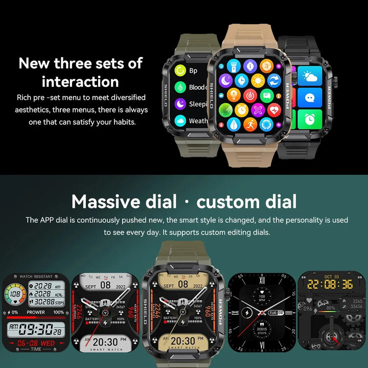 Rugged Military Smart Watch With GPS Tracking